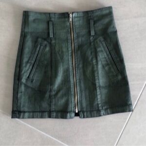 Carmar Coated full front zip mini skirt